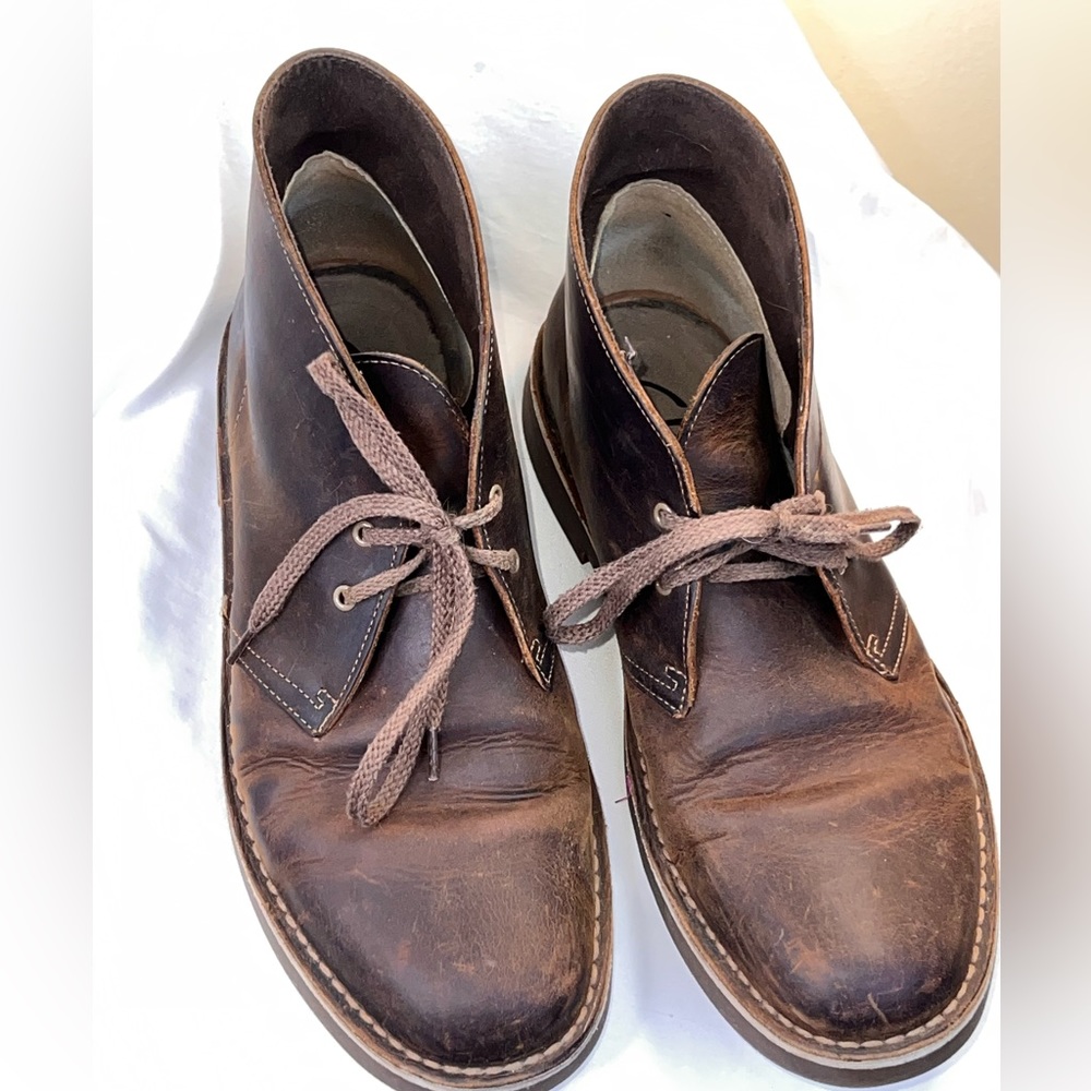 CLARKS Men LEATHER BOOTS 10.5 - Picture 3 of 7